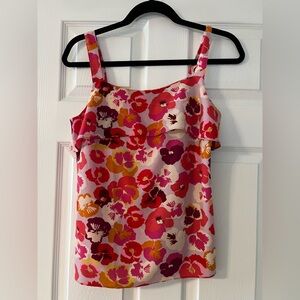 CABi Footloose Pansy Pink Floral Tank Top XS